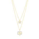 Freida Rothman Double Drop Butterfly Necklace